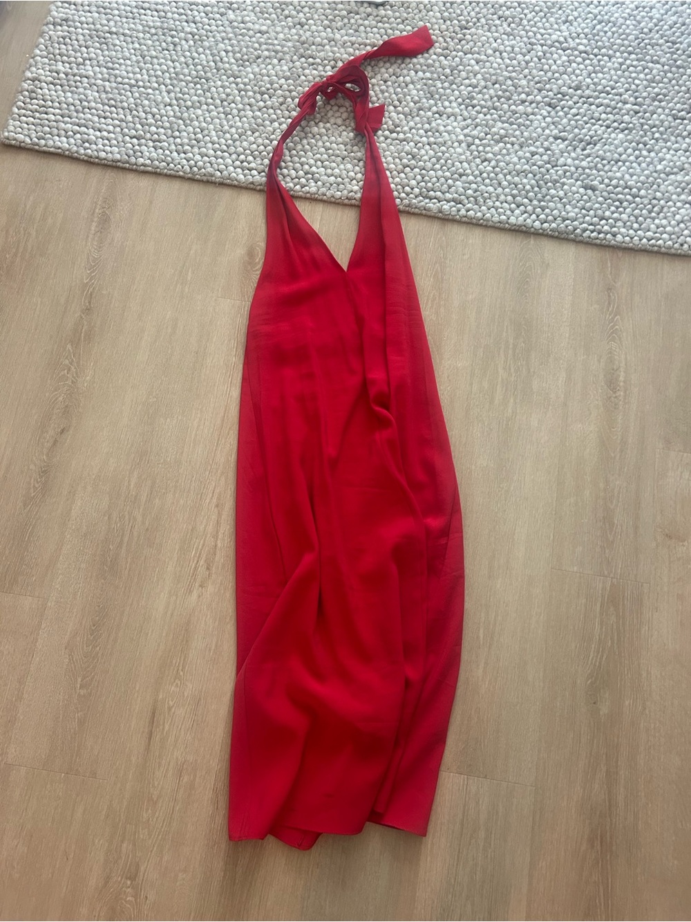 Zara Red Halter Maxi Dress